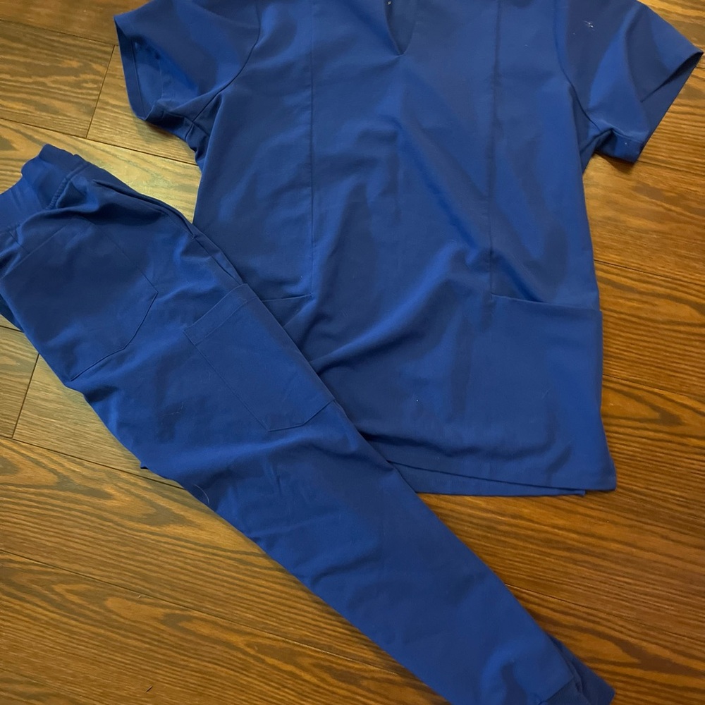 Womens mandala petite royal Blue Scrub Set